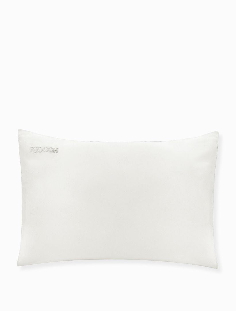 Front view - white silk pillowcase 