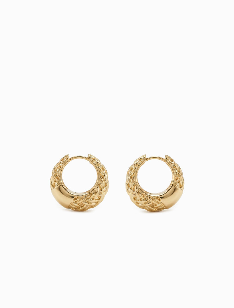 Woven Tear Hoops Gold