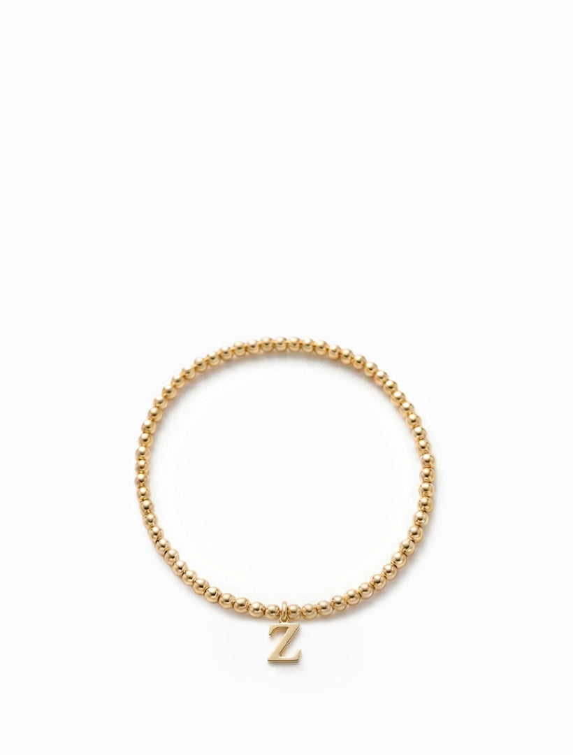 Initial Ball Stretch Bracelet Z Gold