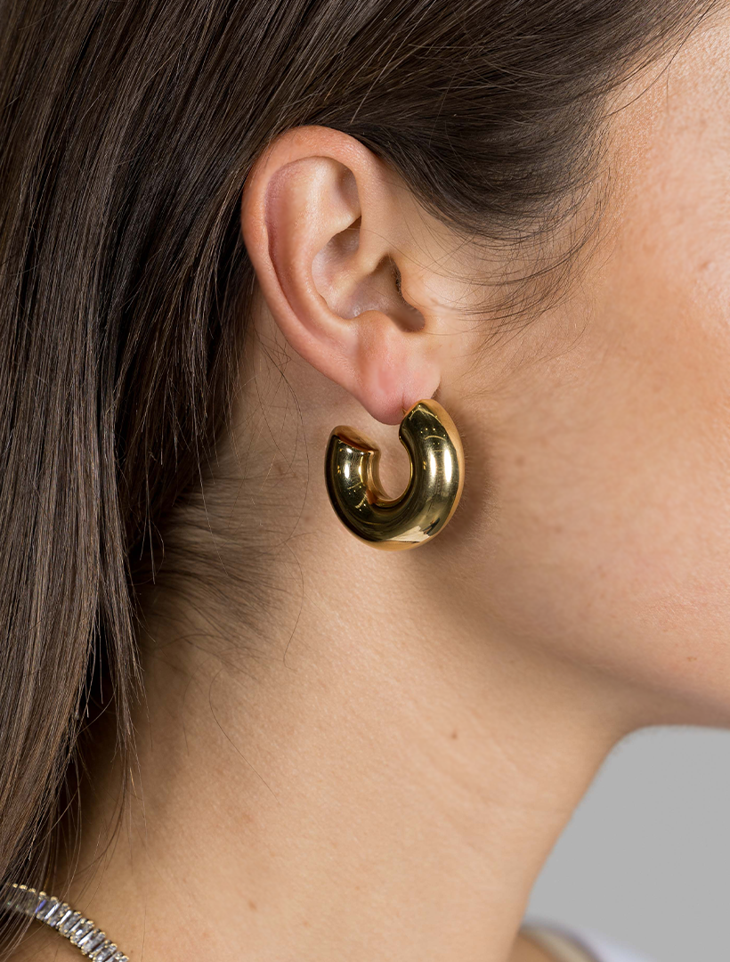 Small Thick Gold Hoops
