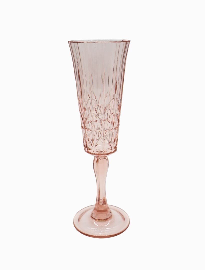 Acrylic Crystal Cut Flute Glass Pink - Zjoosh