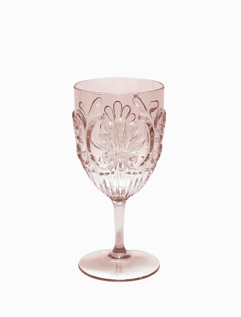 Acrylic Wine Glass Scollop Blush - Zjoosh