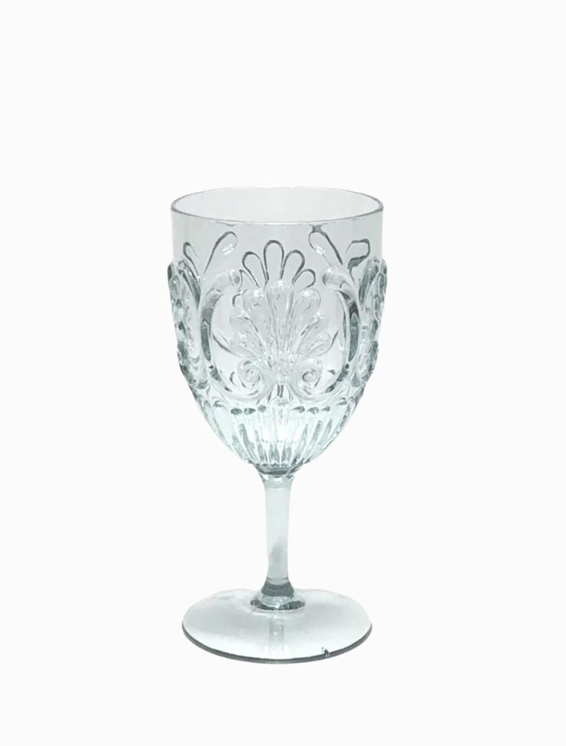 Acrylic Wine Glass Scollop Clear - Zjoosh