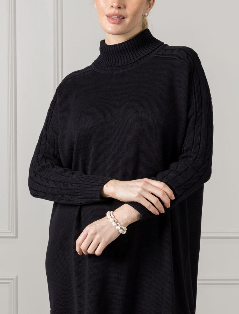 Ali Cable Knit Dress Black - FINAL SALE - Zjoosh