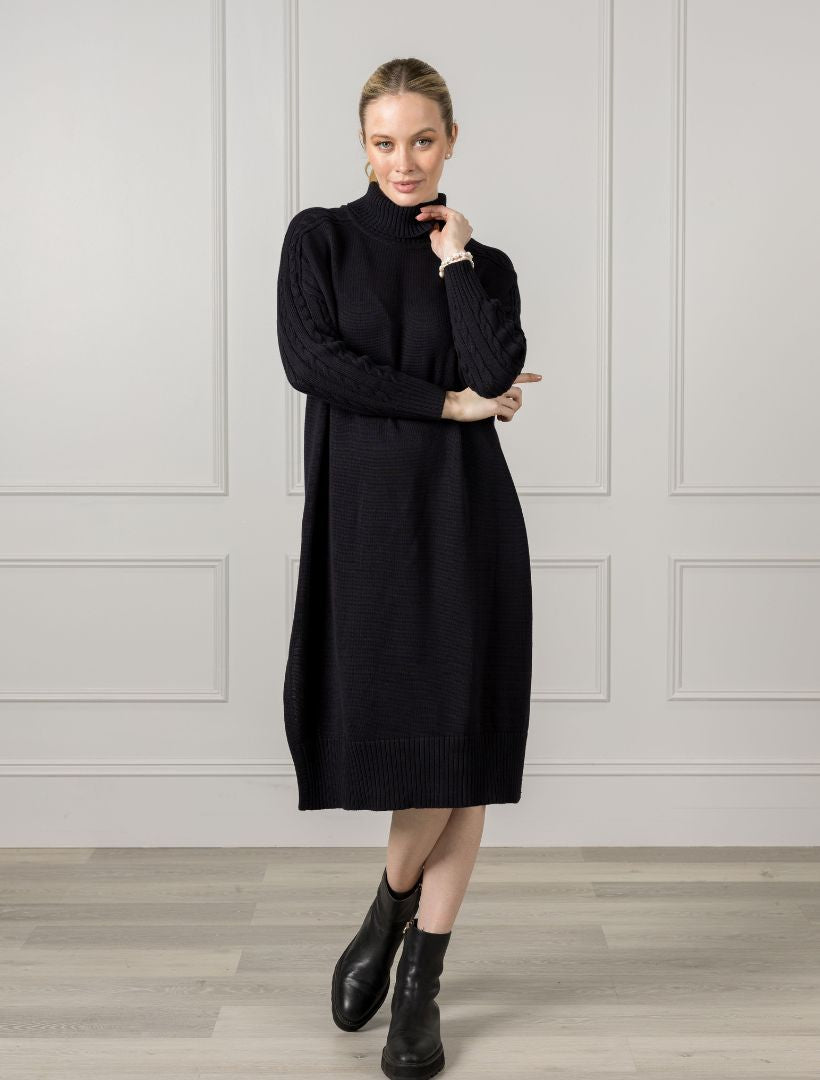 Ali Cable Knit Dress Black - FINAL SALE - Zjoosh