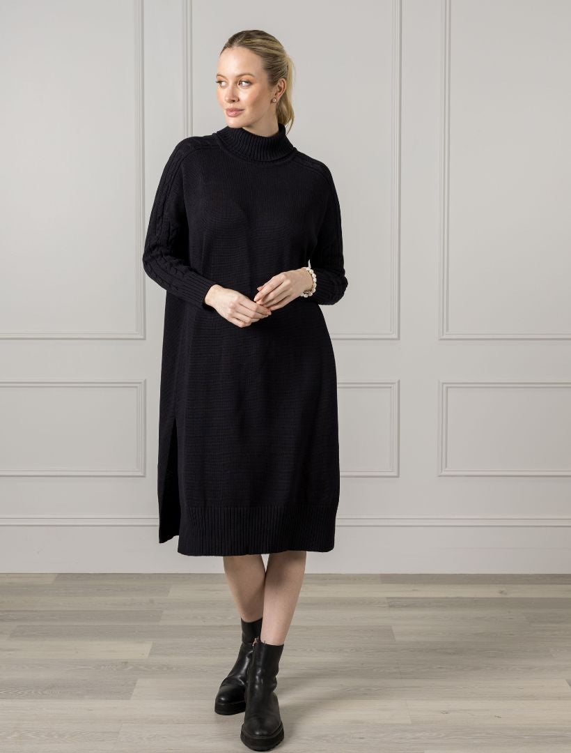 Ali Cable Knit Dress Black - FINAL SALE - Zjoosh