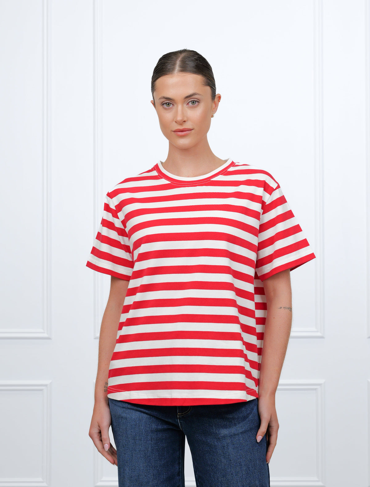 Alice Stripe Tee Red White - FINAL SALE - Zjoosh