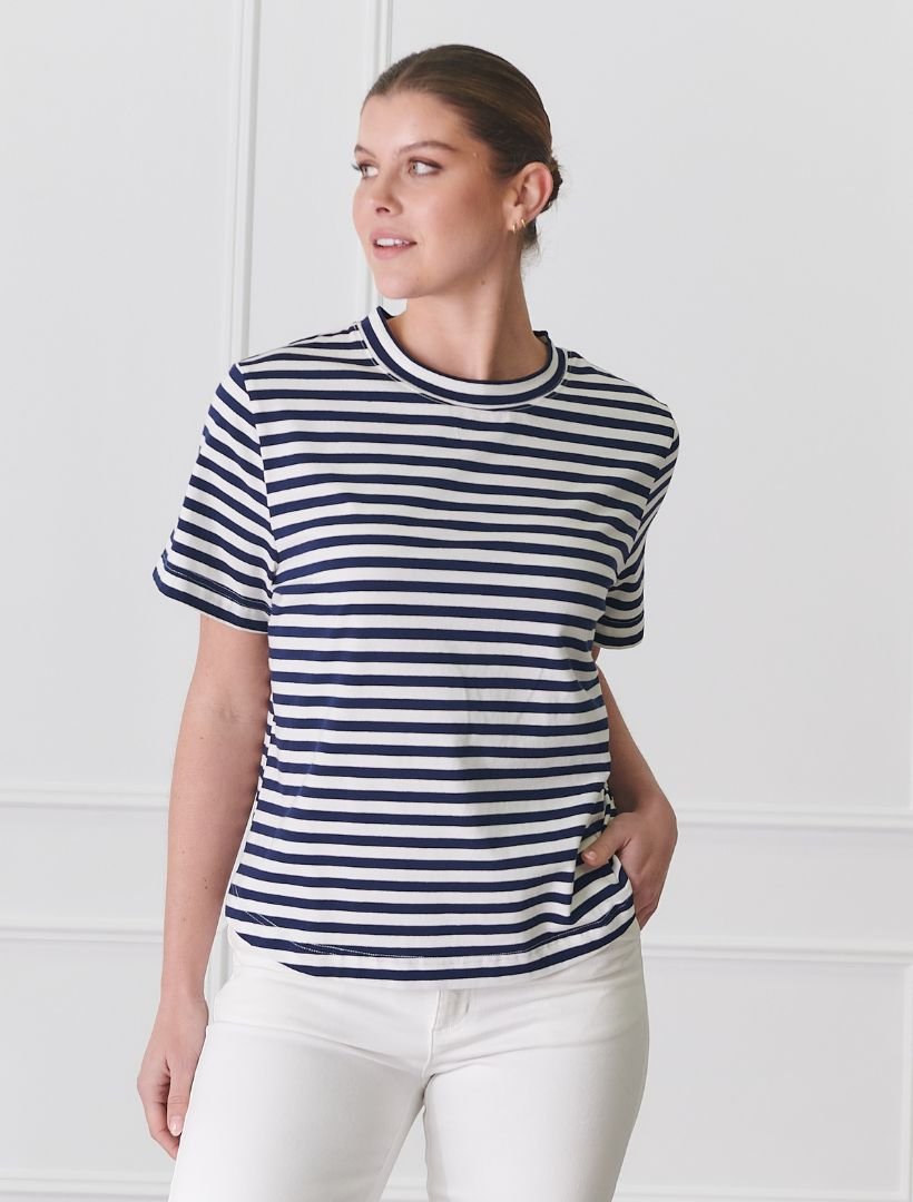 Alice Striped Tee Navy - Zjoosh