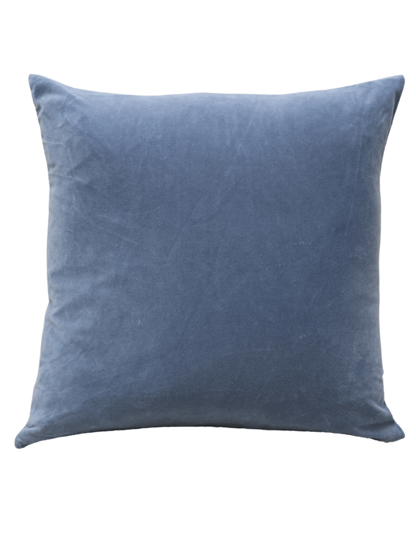 Alsace Velvet Cushion Dusty Blue (50cm x 50cm) - Zjoosh