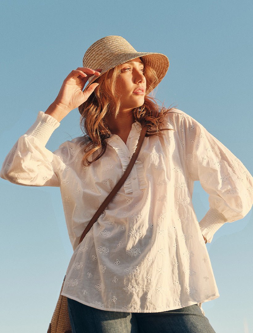 Amelie Lace Blouse White - Zjoosh