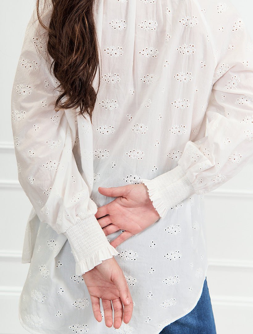 Amelie Lace Blouse White - Zjoosh