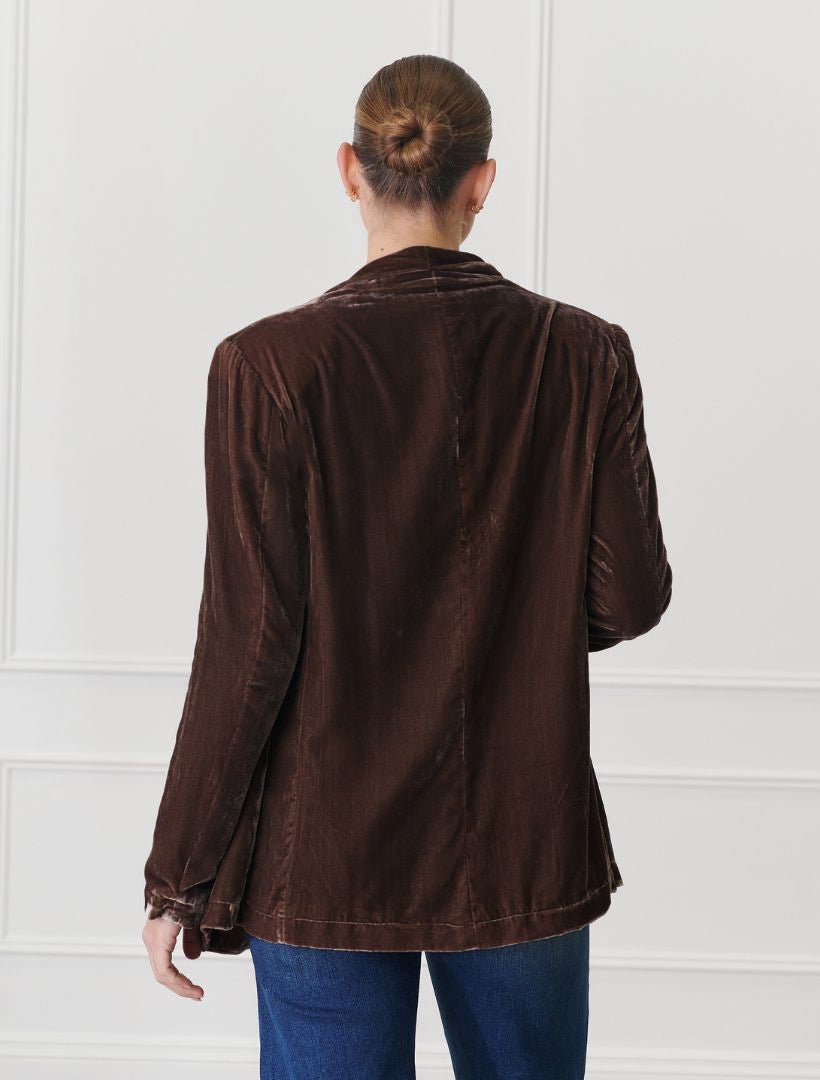 Anais Velvet Blazer Chocolate - FINAL SALE - Zjoosh