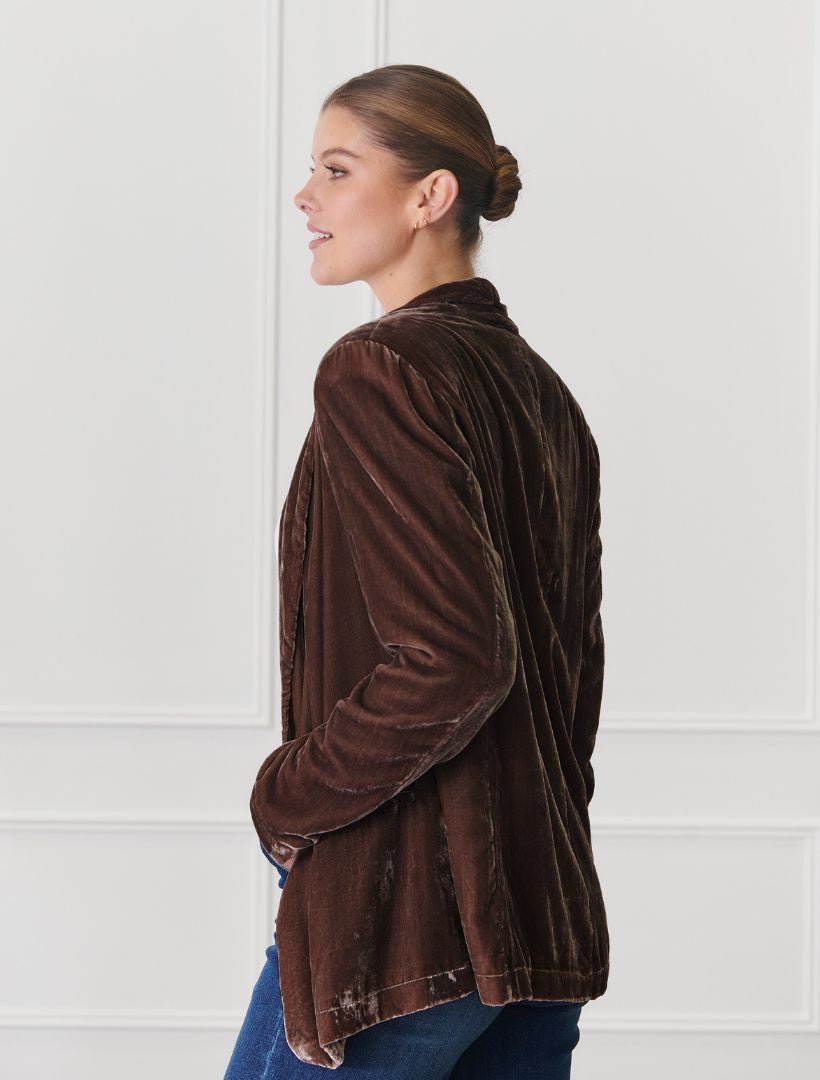Anais Velvet Blazer Chocolate - FINAL SALE - Zjoosh