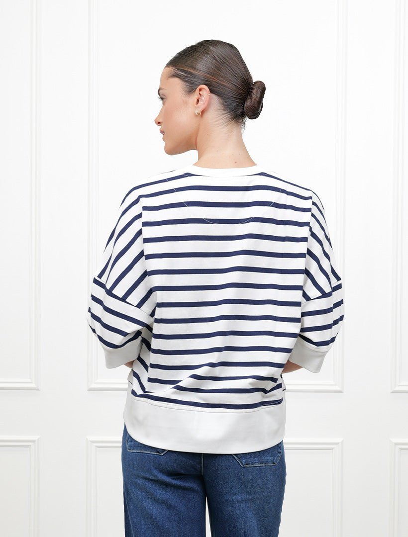 Anna Stripe Tee Navy White - Zjoosh