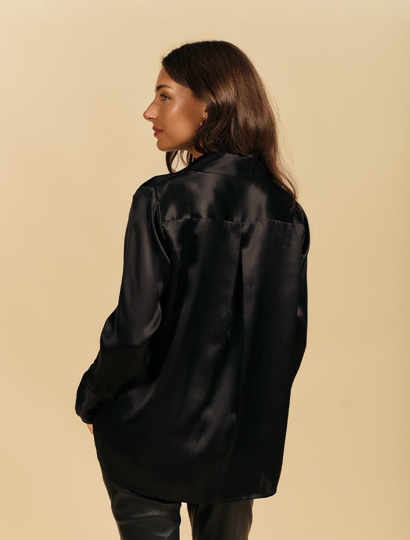 Annalise Silk Shirt Black - Zjoosh