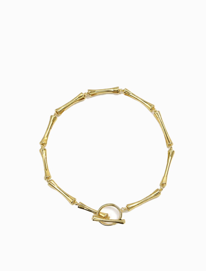 Bamboo Cross Bar Bracelet Gold