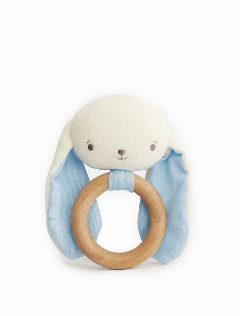Baby Bunny Teether Ring Ratlle Blue - Zjoosh