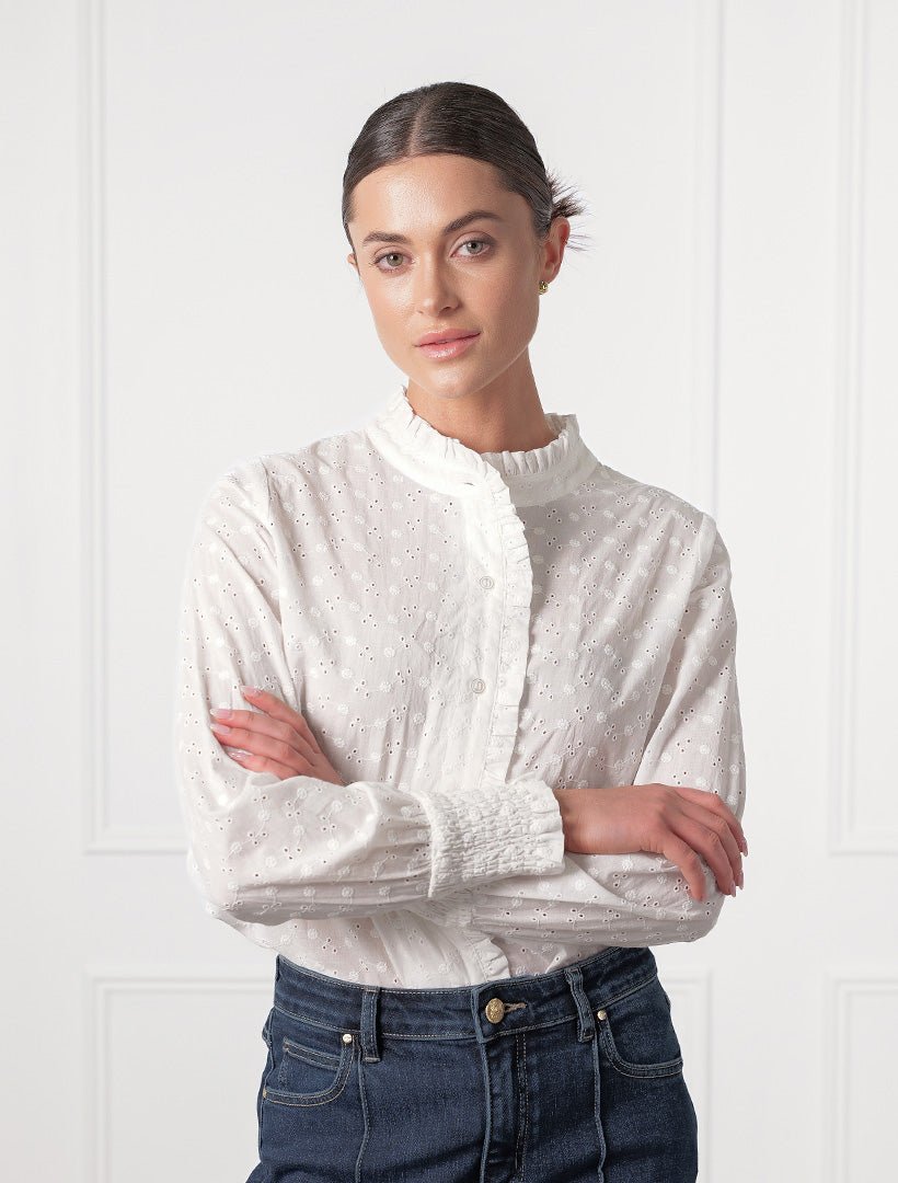 Baby Jessica Lace Shirt White - Zjoosh