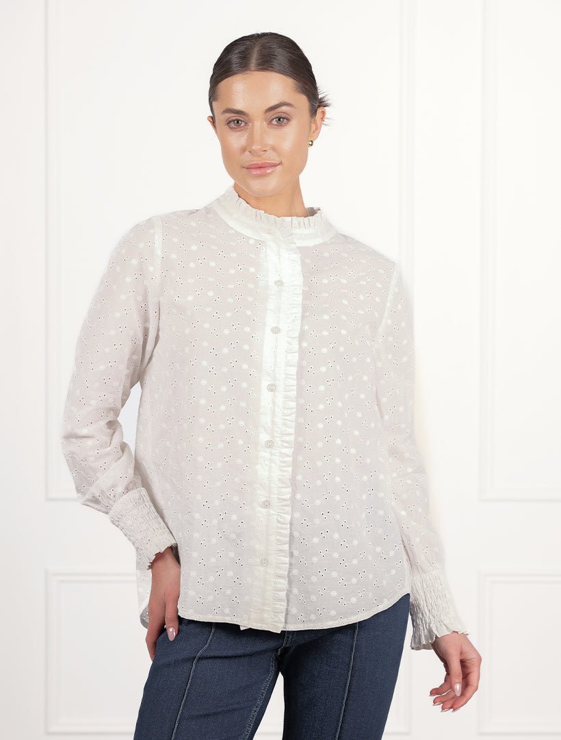 Baby Jessica Lace Shirt White - Zjoosh
