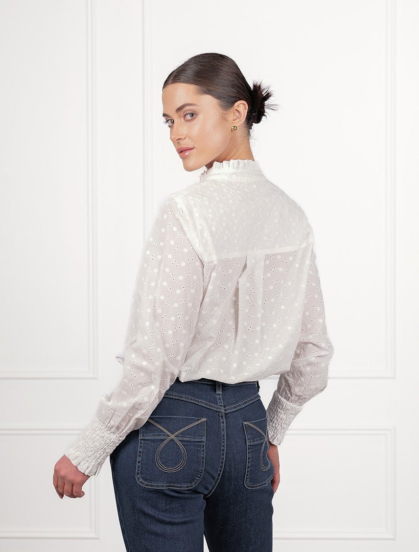 Baby Jessica Lace Shirt White - Zjoosh