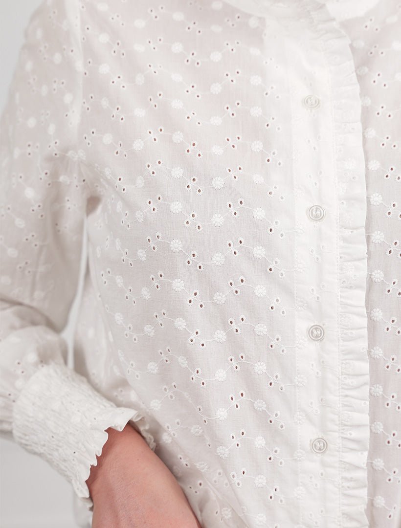 Baby Jessica Lace Shirt White - Zjoosh
