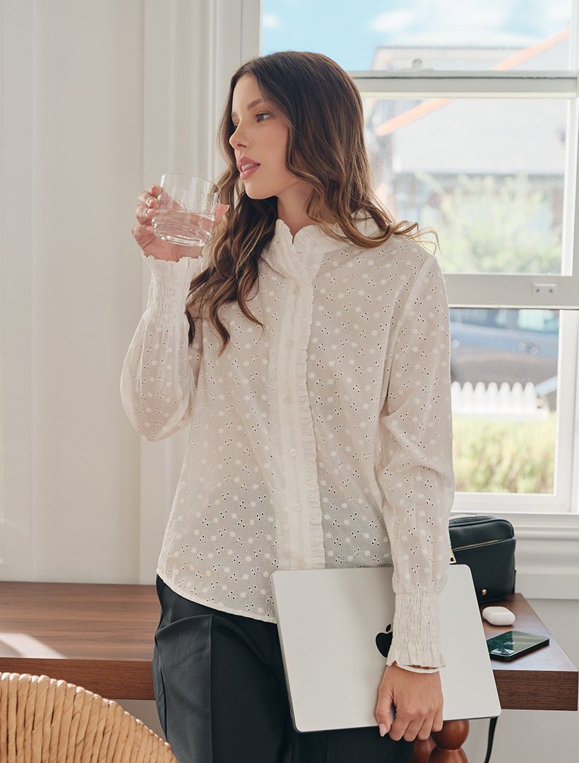 Baby Jessica Lace Shirt White - Zjoosh