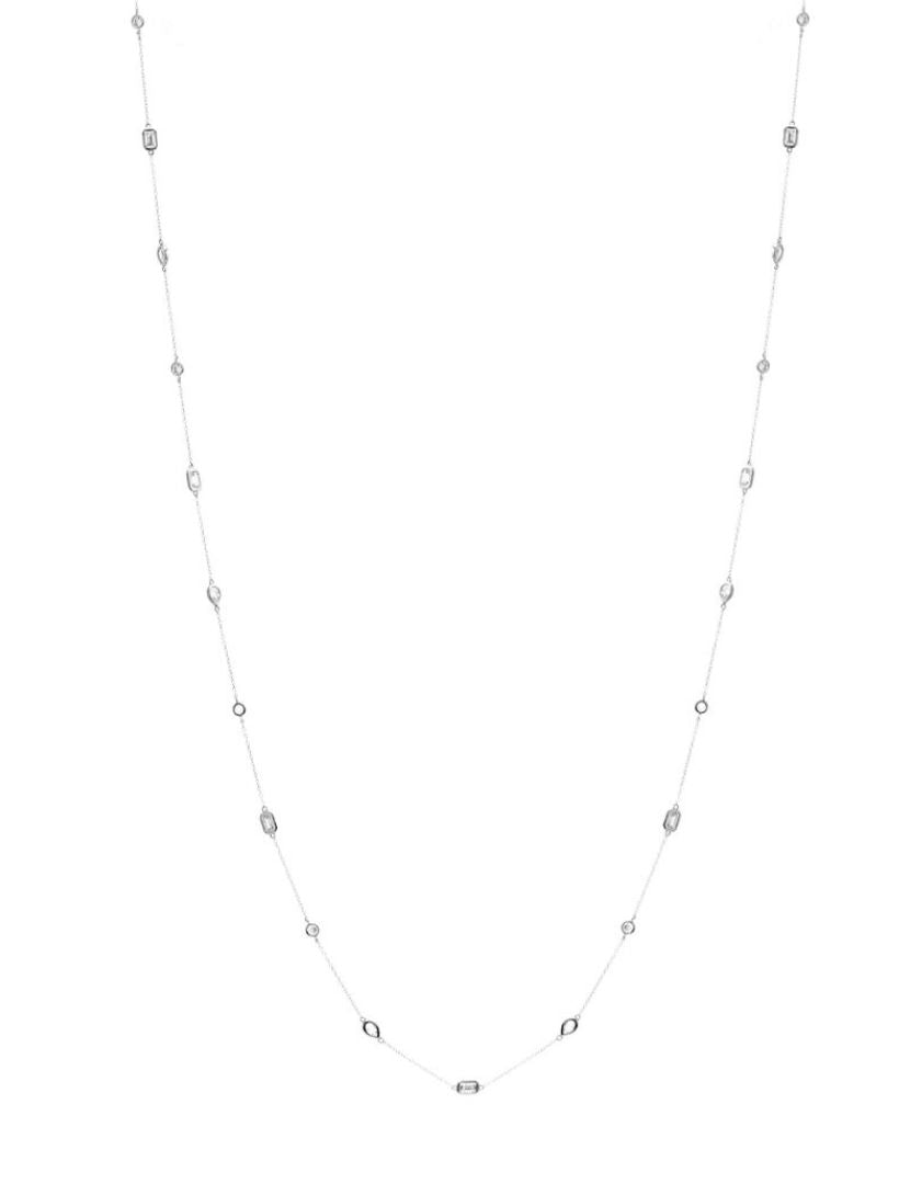 90cm Multi Shape Necklace Rhodium