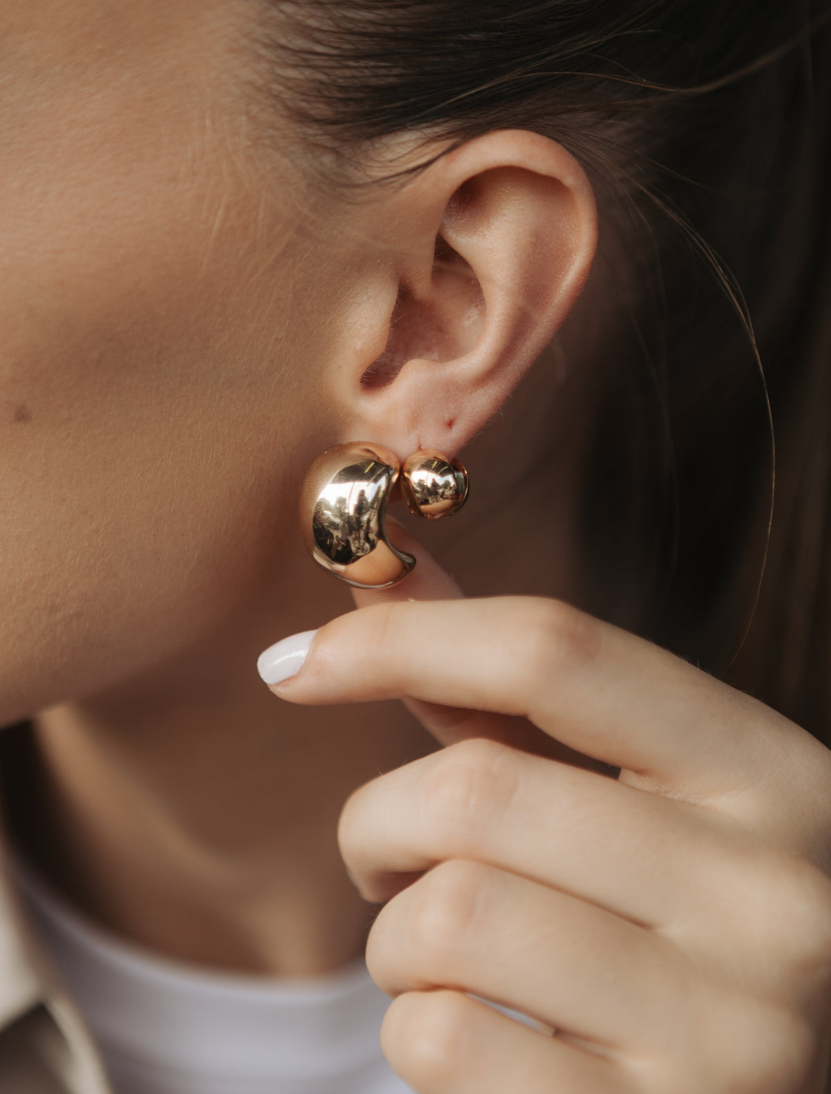 Ball Hoop Earrings Gold - Zjoosh