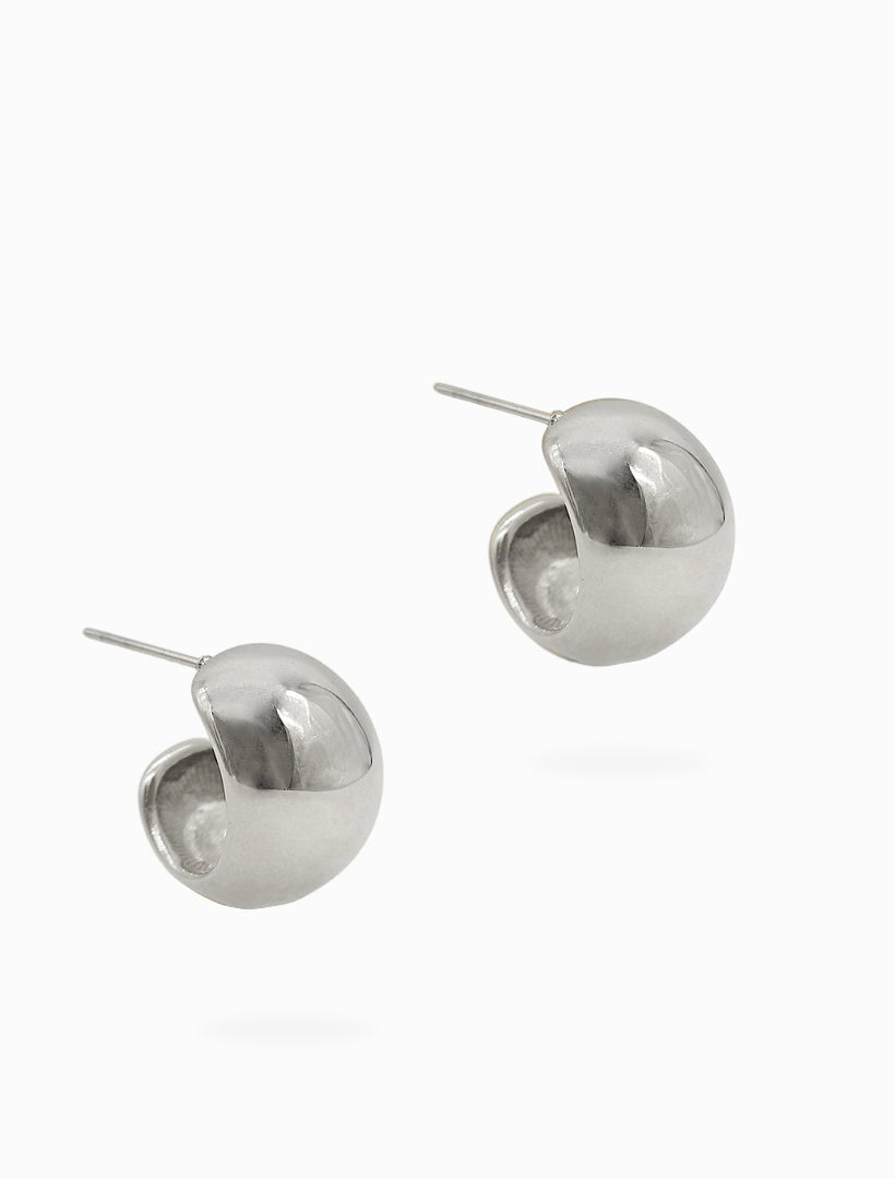 Ball Hoop Earrings Silver - Zjoosh