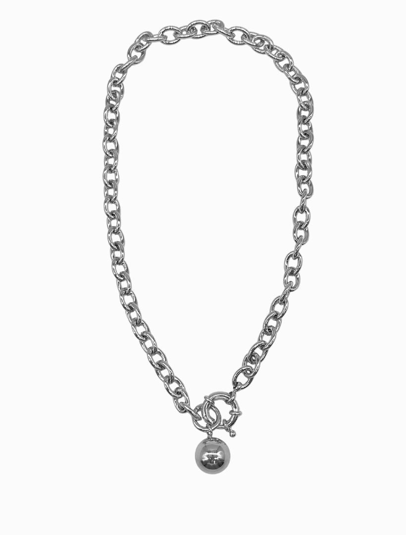 Ball Necklace Rhodium - Zjoosh