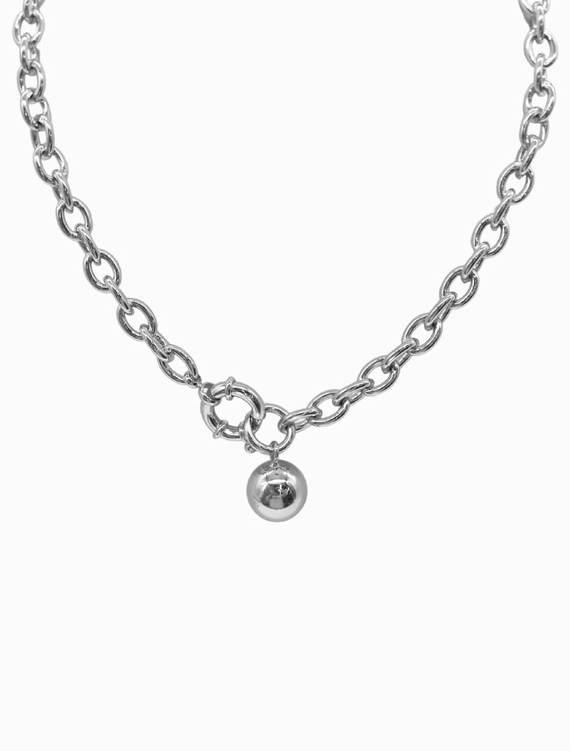 Ball Necklace Rhodium - Zjoosh