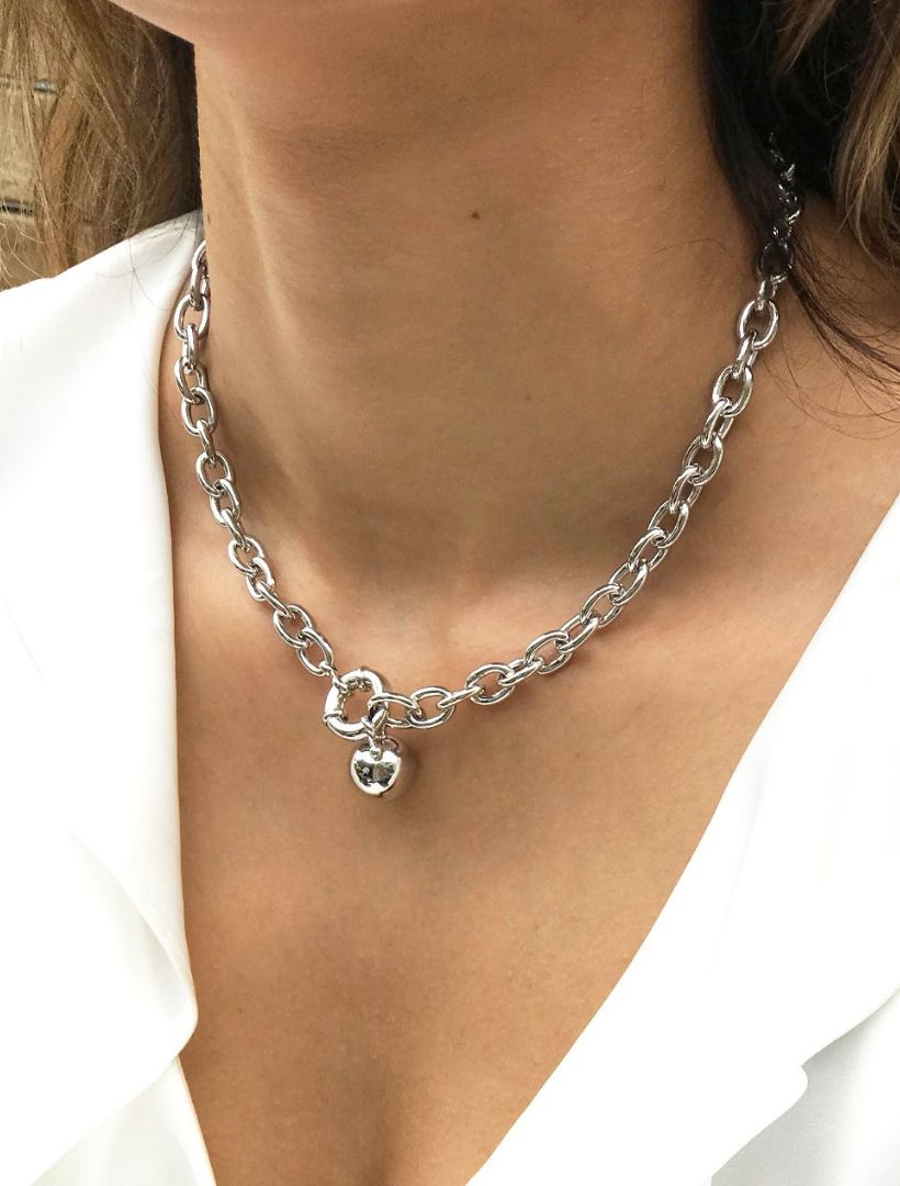 Ball Necklace Rhodium - Zjoosh