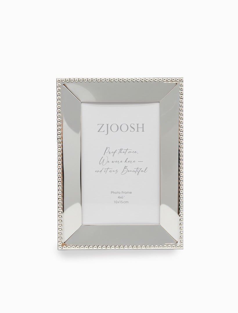 Beaded Edge Photo Frame Silver 4x6 - Zjoosh