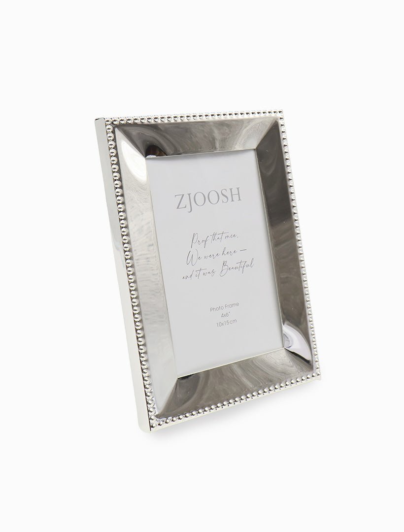 Beaded Edge Photo Frame Silver 4x6 - Zjoosh