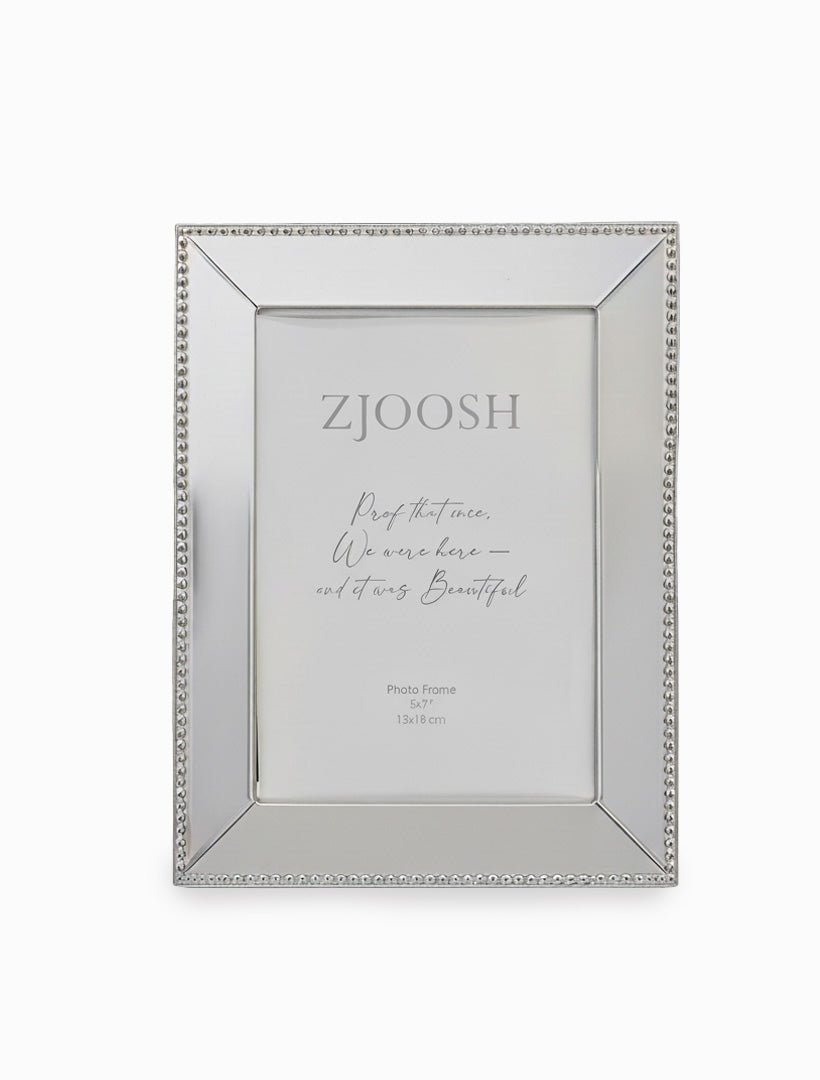 Beaded Edge Photo Frame Silver 5x7 - Zjoosh