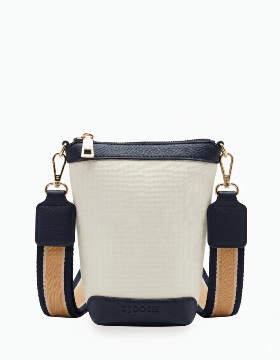 Bec Cross Body Bag Navy White - Zjoosh