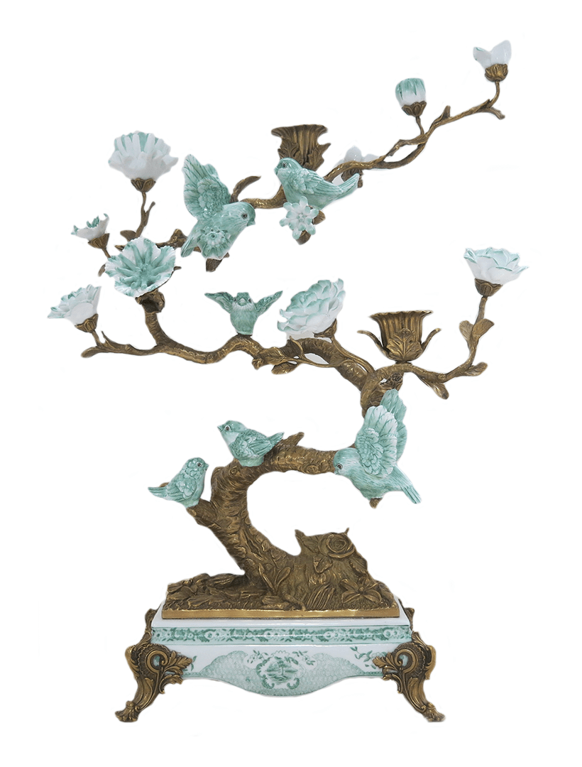 Bird Tree Candelabra Green - Zjoosh