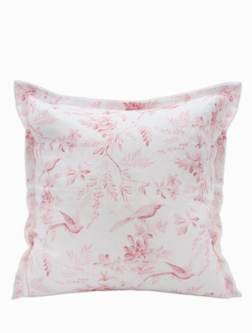 Birds in Flight Linen Cushion Light Pink - Zjoosh