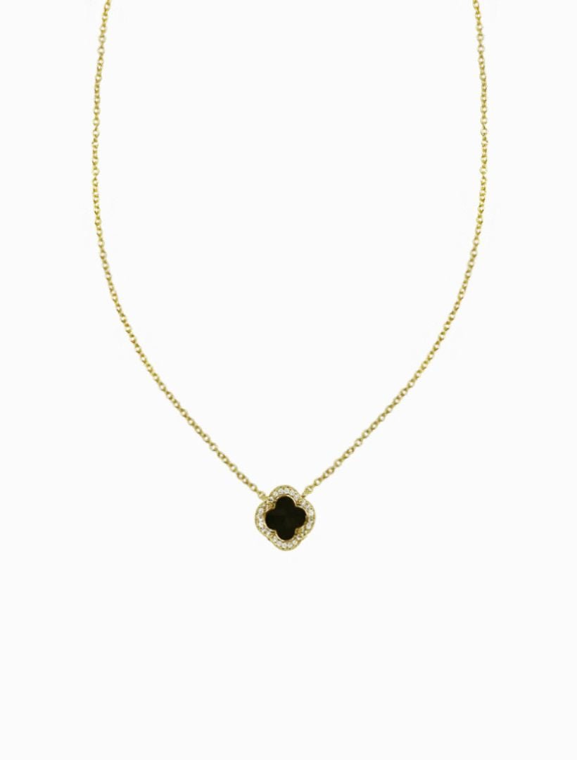 Black Clover Pendant Necklace Gold - Zjoosh