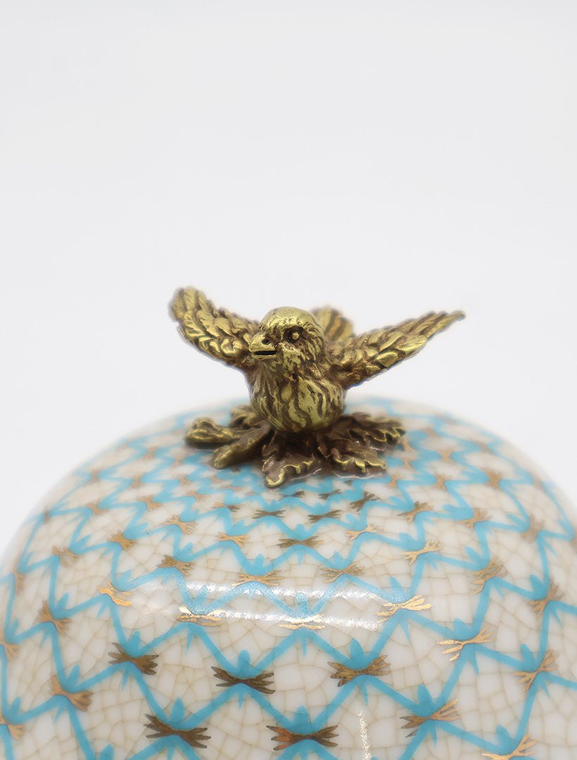 Blue and White Lidded Trinket Box - Zjoosh
