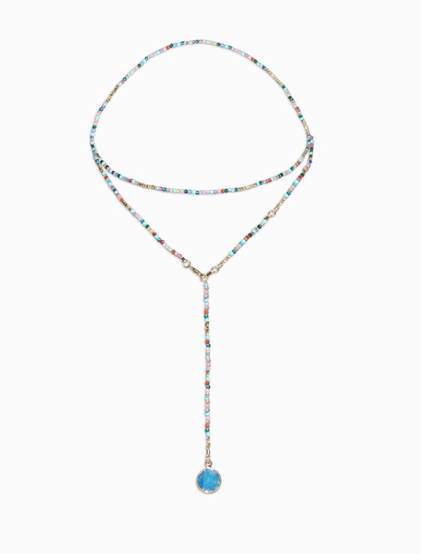 Blue Summer Double Length Necklace - Zjoosh