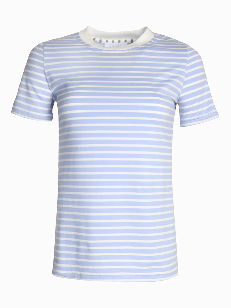 Front view blue striped tee 