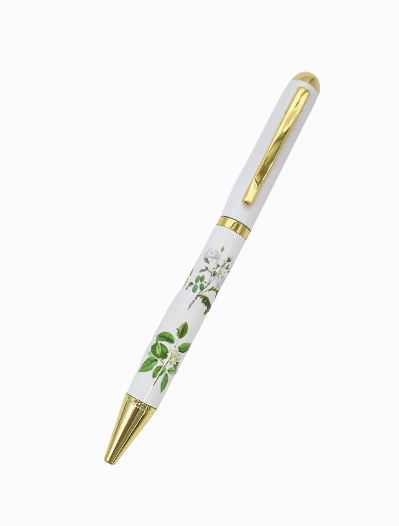 Vintage Botanical Pen White