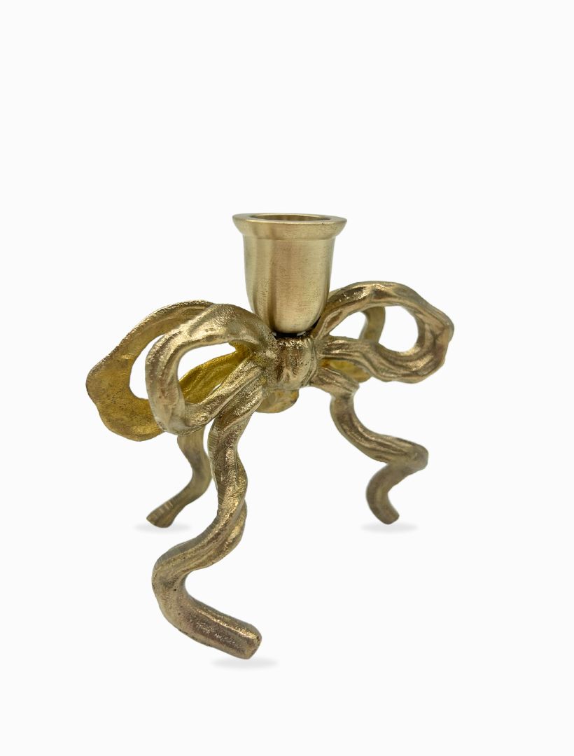 Brass Bow Candle Holder