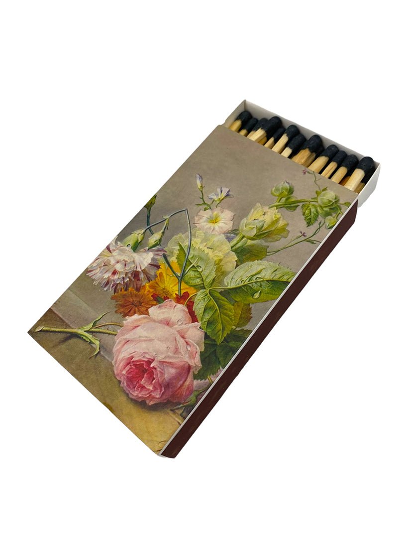 Boxed Matches Still Life Rose Painting - Zjoosh