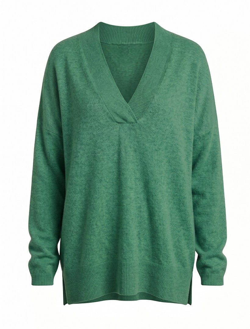 Boyfriend Cashmere Jumper Green Free Size - Zjoosh