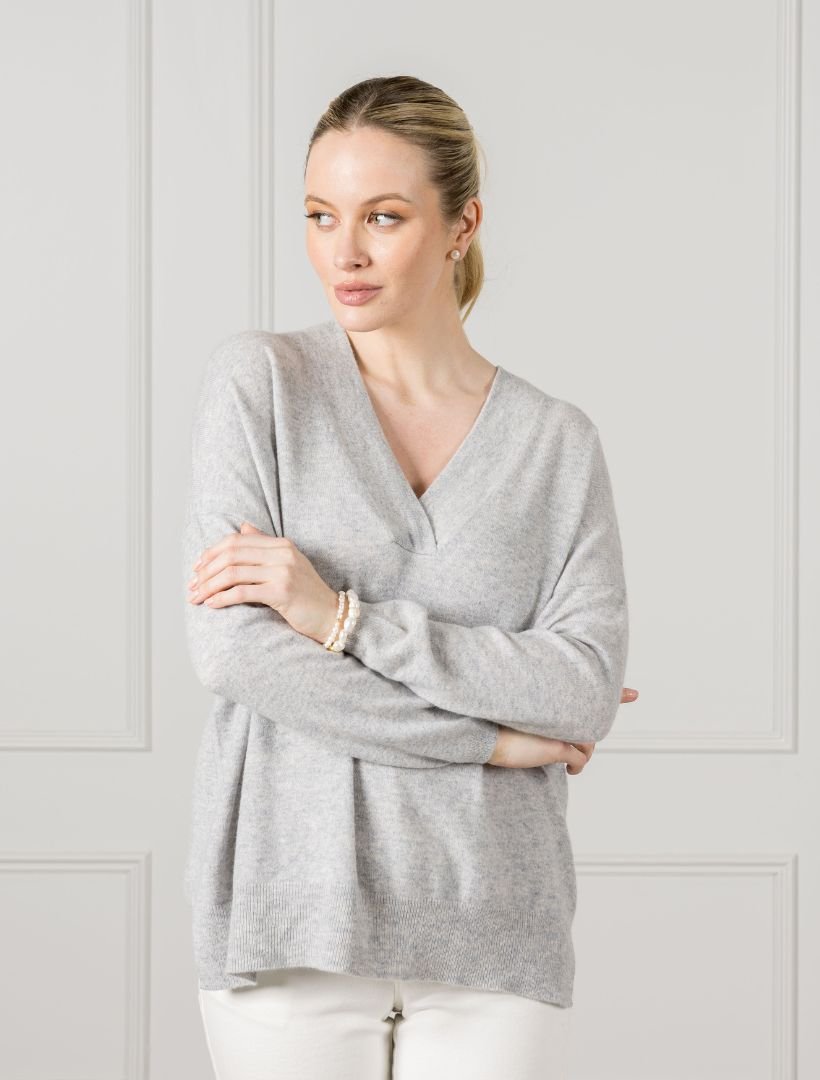 Boyfriend Cashmere Jumper Grey - Zjoosh