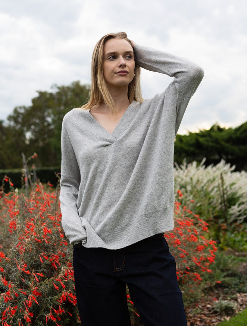 Boyfriend Cashmere Jumper Grey - Zjoosh