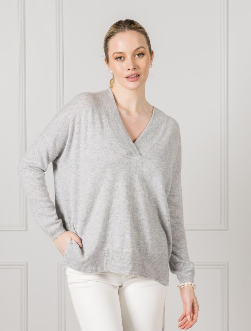 Boyfriend Cashmere Jumper Grey - Zjoosh