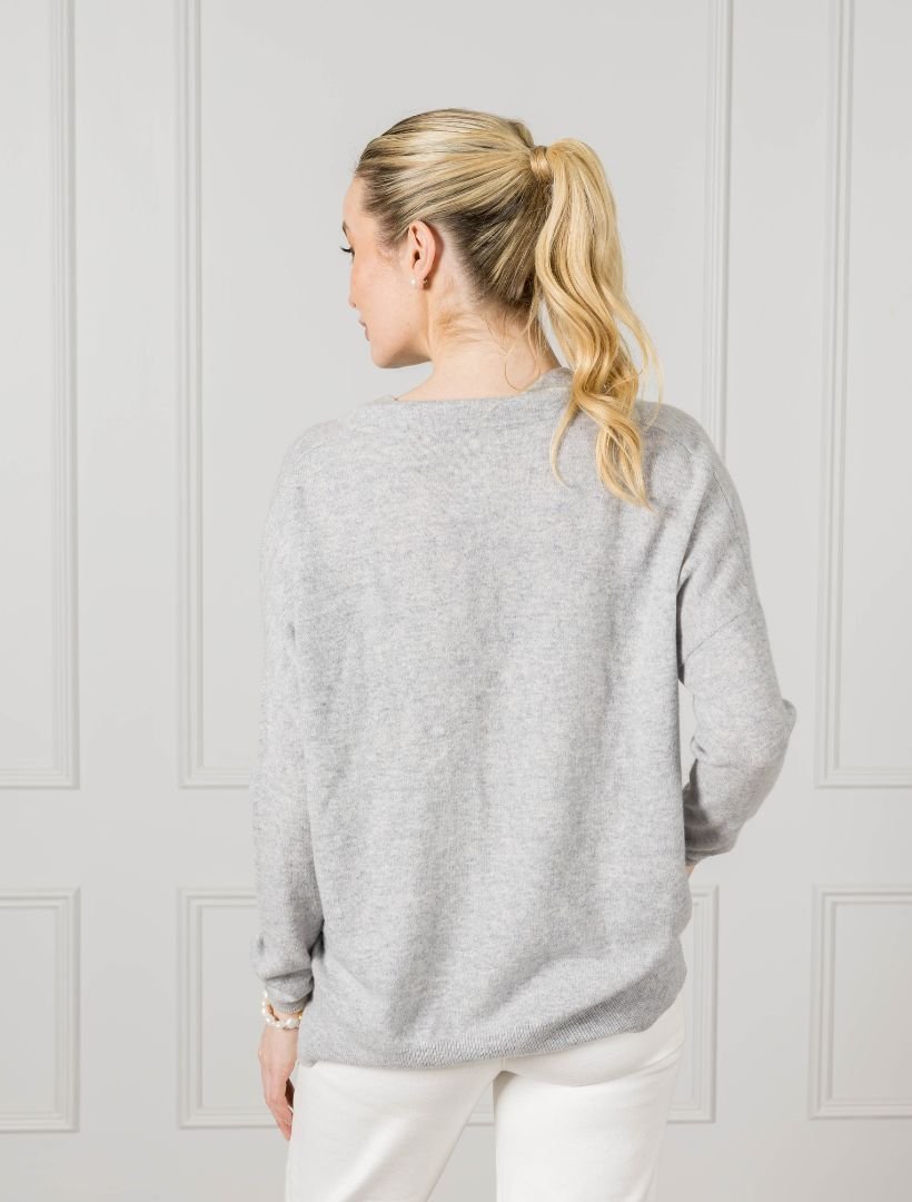 Boyfriend Cashmere Jumper Grey - Zjoosh